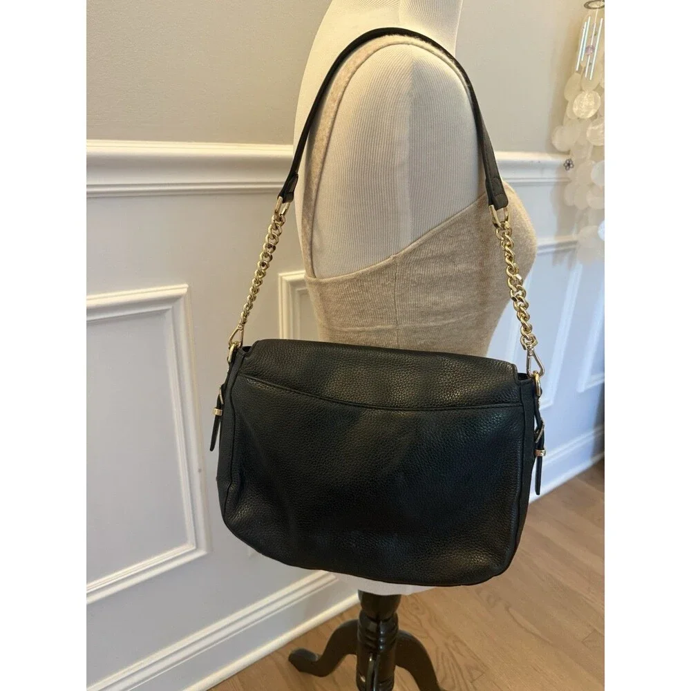 Michael Kors Crossbody Bedford Legacy Medium Flap Leather Shoulder Bag Black